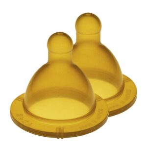 TETINAS DE CAUCHO NATURAL PARA BIBERÓN CUELLO ANCHO A PARTIR DE 6 MESES DE GOLDI
