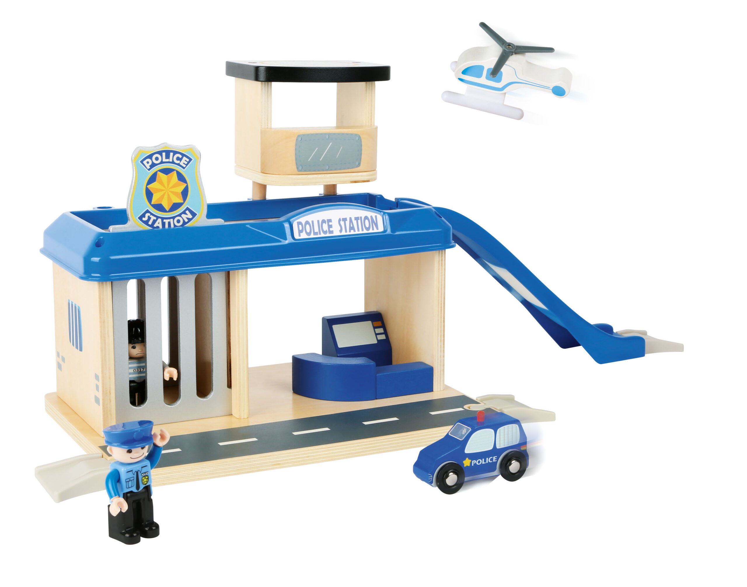 ESTACÓN DE POLICÍA DE MADERA CON ACCESORIOS - Imagen 2