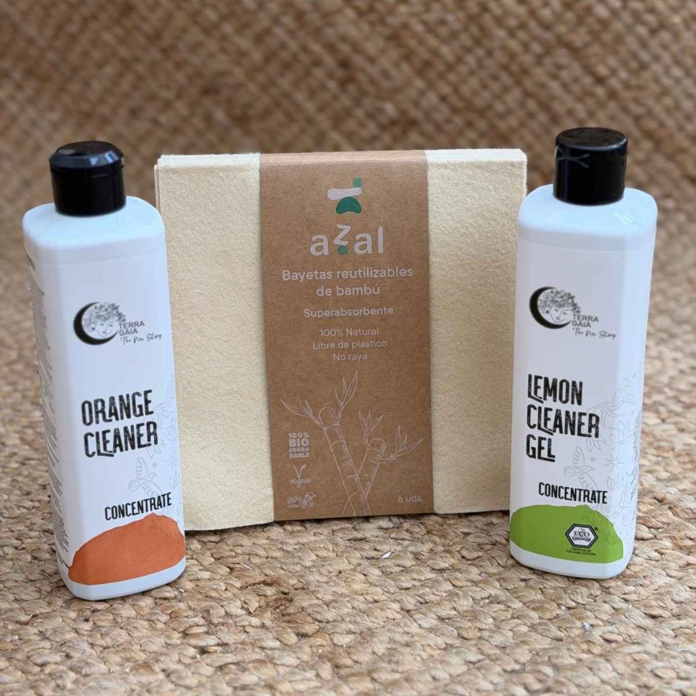 PACK LIMPIEZA MULTIUSOS CONCENTRADA TERRA GAIA CON BAYETAS DE BAMBÚ
